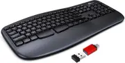 Wireless Keyboard Ergonomic Wrist Rest Windows MacOS Desktop Laptop Black