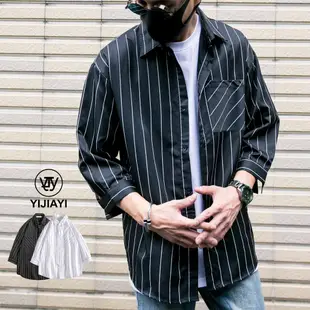 【現貨】【YIJIAYI】七分袖口袋 長袖外搭 男式襯衫 (0821)