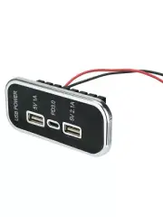 Car Charger PD Type-C Dual USB Power Socket Adapter Fast Charging Panel Mount (for: Smart)