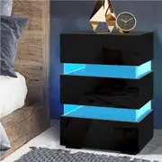 1x Artiss Bedside Table LUMI Black