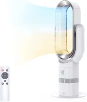 USOR 2 in1 Cooler Bladeless Fan 66.5cm Cooling Heating Portable Tower Fans Re...