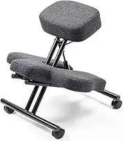 Desk Kneeling Chairs Portable Kneeling Chair with Wheels Gray, Floor Chair Adjustable Tilt Angle Multi Sitting Position Office Chair Cross Legged, Meditation Seat for Reducing Back Pain