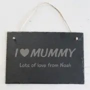 I Heart Mummy Personalised Slate Sign