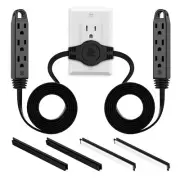 3 Prong 12 Feet Twin Extension Cord Power Strip, 6 Feet on Each Side, Flat Head