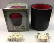 Vegas Gaming Supplies Deluxe Bar Style Dice Cup With 5 Regular & 5 Poker Dice *