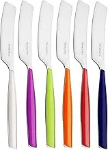 BUGATTI, Glamour, Set of 6 Small 18/10 Stainless Steel Shakers and Handles in Mixed Colours Ivory, Blue, IRIS, Green, Orange, Red, with Bugatti Pro-Tech System Moulding