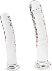 BDSM glass dildo with smooth glans penis glass plug anal plugs butt plug anal dildo prostate massage G-spot sex toy for men women(L)