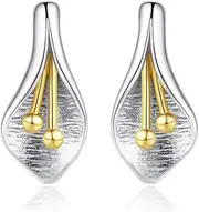 [Generic] Brush Solid 925 Tulip Flower Stud Earrings for Women Fine Jewelry Boucle Gift Made in China