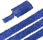 uxcell 5 Yards 1.9 Inch Elastic Sequins Trim Flat Sequin Strip Paillette Fabric Ribbon for Crafts DIY Fringe Sewing Costume Dress, Blue