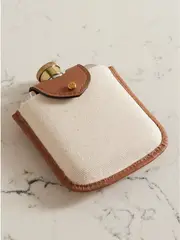 [Ralph Lauren Home] Ralph Lauren Home - Garrett Silver-tone And Gold-tone Flask And Leather And Canvas Case - Brown - One size One size Brown