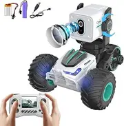 B-Qtech Remote Controlled Car with 1080P Camera, Voice Mode Can Speak from a Distance, Remote Control with Display, Camera Can Be Controlled Up and Down, USB Charging, Truggy for Adults and Children