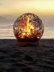 24in Bonfireball Firepit - Lotus in Stainless Steel