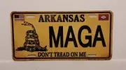ARKANSAS MAGA MAKE AMERICA DON'T TREAD ON ME TRUMP METAL AUTO TAG PLATE