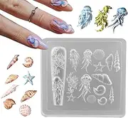 Nail Charm Molds, Nail Decor Mould, 3D Sea Themed Silicone Molds for Resin Jewelry Making Tools and Accessories for Salon Home -Decoration Crafts