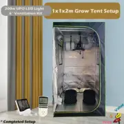 1x1x2m Grow Tent Setup | 200W UFO LED | Vent Kit | Air Grow Pot Kit | Accessory