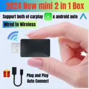 Wired To Wireless Carplay&Android Auto AI Box 2 in 1 Mini Adapter Plug and Play