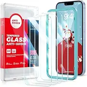 [SMARTDEVIL] 3 Pack Screen Protector for iPhone 14/ 13/ 13 Pro, [Auto Alignment Kit][10X Military Grade Shatterproof][Crystal HD Clear],Anti-Scratch Tempered Glass,Bubble Free,Case Friendly,Sensitive Touch,Ultra-Thin