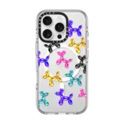 iPhone 16 Pro Clear Case MagSafe Compatible colorful artistic balloon dogs
