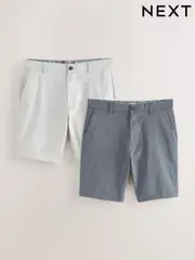 Blue/Grey Slim Fit Stretch Chino Shorts 2 Pack (AM3935) | $69