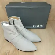 ECCO Women's Ankle Boots Sz 5-5.5 EU 36 Grey Rose Shape Pointy Ballerina