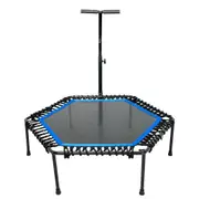 Foldable Mini Trampoline Fitness Trainer Rebounder Handrail Cardio Home Exercise