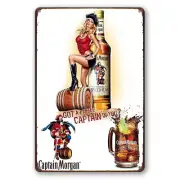 Tin Sign CAPTAIN MORGAN RUM SPRINT DRINK Rustic Look Decorative Wall Art