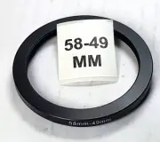 58-49mm Step-Down Lens Filter Converter Adapter Ring 58mm-49mm Metal E58 to E49