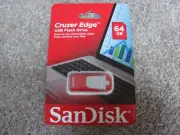 Brand New SanDisk Cruzer Edge 64GB USB 2.0 Flash Drive Red SDCZ51-064G-A46RG