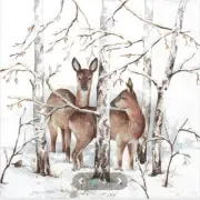 "New" 3 Paper Napkins for Decoupage/Scrapbooking/Craft-Winter Forest