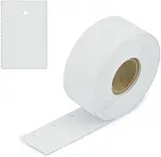 Pokornys 2,000 Cardboard Labels with Hole (30 x 45 mm) - Continuous Labels on Roll with Tear-Off Perforation - Price Labels with 3 mm Thread Hole for Safety Threads & Filing Threads (Blank/White)