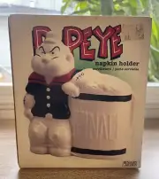 Vintage Benjamin & Medwin 1995 Popeye Ceramic Napkin Holder NEW IN BOX