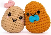 Potato Couple Crochetta Crochet Kit for Beginners,2 Pcs Positive Potatoes,Knitti
