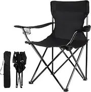 LEFAFA Camping Chair, Portable Folding Chair with Cup Holder and Carry Bag, Heavy Duty Support 130kg, Outdoor Chair for Camping, Beach, and Sports