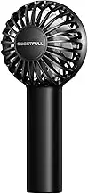 SWEETFULL Mini Portable Fan Powerful Handheld Fan Rechargeable,3 Speeds Personal Small Hand Fan for Travel Makeup Eyelash Fan for Stylish Kids Girls Women USB Cute Design Black, MPF2023
