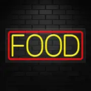 Food Neon Sign for Retail Displays | LED Flex Neon | 24"W x 10"H x 1"D