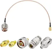 SUPERBAT SMA Male to N Male RF Coaxial Coax Cable 20inches + 5pcs RF Coax Adapter Kit, SMA-N Cable + SMA to N Male/Female Adapter KIT for Cell Phone Signal Booster Router 3G 4G LTE Ham Antenna etc
