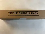 (NIB)X3M Barbell Holder Wall Mount, Weight Storage, Bar Stand Triple Horizontal
