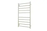 Radiant RTR02 Round Bar Heated Towel Rail - 600 x 1100mm - Brushed Satin - Stainless Steel- Bottom Left/Top Right Wiring