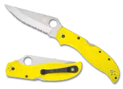 Spyderco Knives Stretch 2 XL Salt LW C258SYL Yellow FRN Serrated H2 Steel Knife