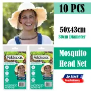 10Pcs NEW Mosquito Fly Head Net Outdoor Fishing Insect Mesh Hat Mozzie Protector