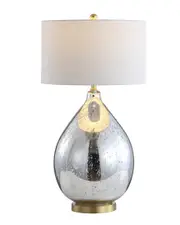 JONATHAN Y Sasha 30.75in Glass Metal LED Table Lamp