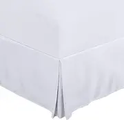 [NY Threads] Queen Bed Skirt - Easy Fit - Soft Brushed Microfiber, 40 cm Drop - Simple Design, Machine Washable - Ideal for Hiding Under - Bed Storage - White