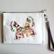 Butterfly Cosmetic Make Up Bag Pouch Toiletry Case Wristlet Makeup Pencil Stash