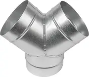 6" Inch Y-Shape Ducting Splitter - 45 Degree Galvanized Steel 3-Way Dust Collection Fitting - Branches for Exhaust Fan - Ducting Adapter - Duct Hose Connector