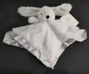 Cloud Island Gray Bunny Rabbit Lovey Security Blanket Minky Satiny Trim & Back
