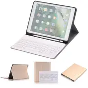Bluetooth Keyboard & Leather Tablet Case For Ipad Pro / Air 9.7 With Detachable Design & Pencil Holder Gold Keyboards