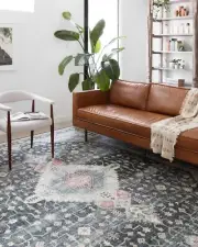 Loloi II Skye Collection SKY-02 Charcoal/Multi 2'-0" x 5'-0", 13" Thick, Acce...