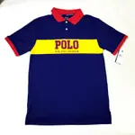 全新正品現貨 RALPH LAUREN 藍色黃色 RUGBY POLO衫  美式足球風格 青年版 L XL