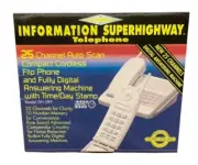 Vintage Information Superhighway Model iSH 589 Cordless Flip Phone W Answering M