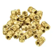 Knurled Insert Nut M4 x 8mm L x 6mm OD Female Brass Embedding Nut 180Pcs